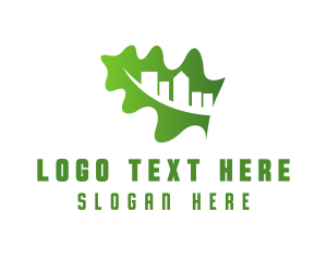 Green - Leaf Building City logo design