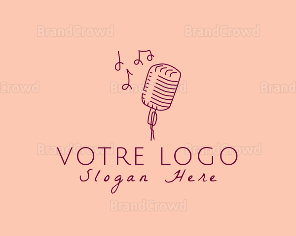 Retro Singing Microphone Logo