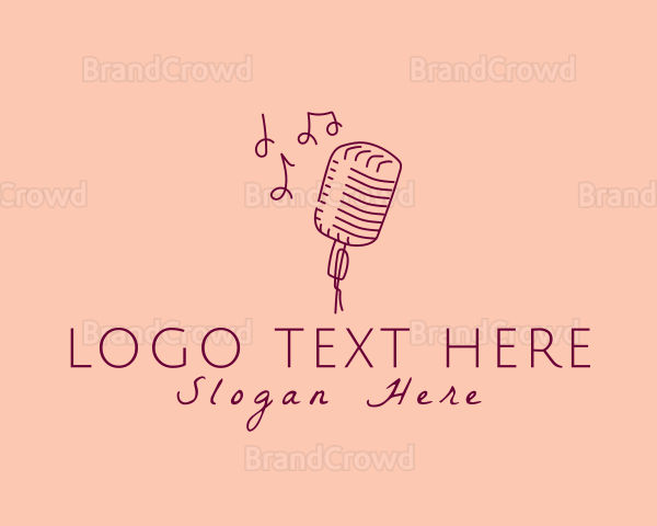 Retro Singing Microphone Logo