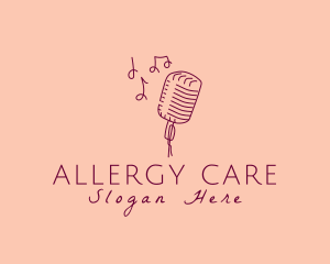 Retro Singing Microphone  logo design