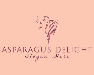 Retro Singing Microphone  logo design