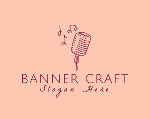 Retro Singing Microphone  logo design