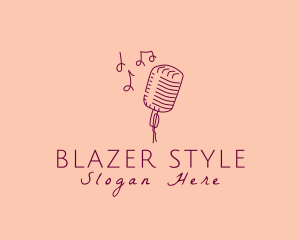 Retro Singing Microphone  logo design