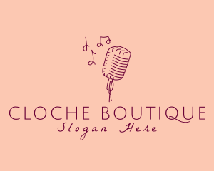 Retro Singing Microphone  logo design