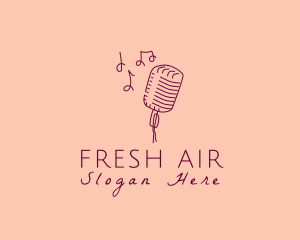 Retro Singing Microphone  logo design