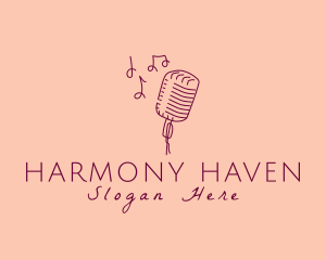 Composer - Retro Singing Microphone logo design