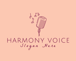 Singing - Retro Singing Microphone logo design