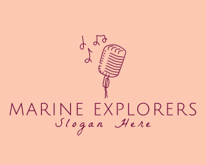 Retro Singing Microphone  logo design