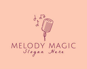 Song - Retro Singing Microphone logo design