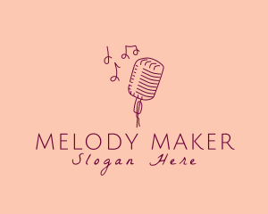 Singer - Retro Singing Microphone logo design