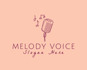 Singer - Retro Singing Microphone logo design