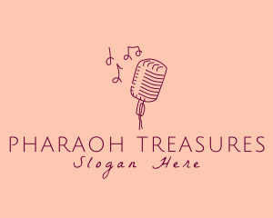 Retro Singing Microphone  logo design