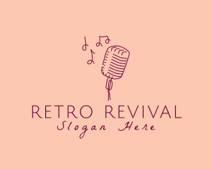 Retro - Retro Singing Microphone logo design