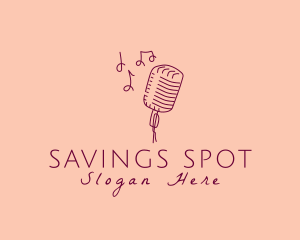 Retro Singing Microphone  logo design