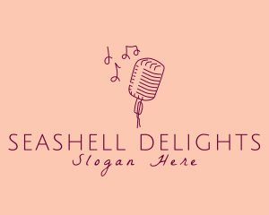 Retro Singing Microphone  logo design