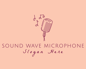 Microphone - Retro Singing Microphone logo design
