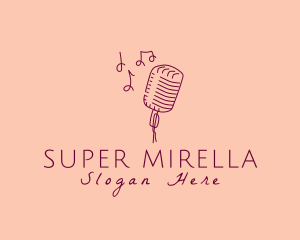 Retro Singing Microphone  logo design