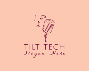 Retro Singing Microphone  logo design