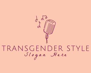 Retro Singing Microphone  logo design