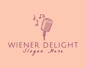 Retro Singing Microphone  logo design