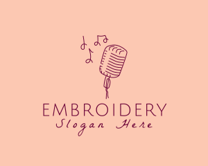 Retro Singing Microphone  logo design