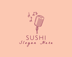 Retro Singing Microphone  logo design