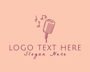 Retro Singing Microphone  Logo