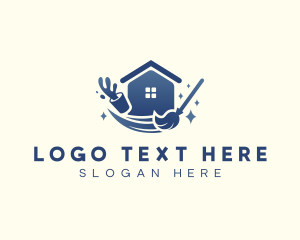 Tub - House Bucket Mop Cleaning logo design