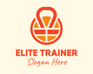 Orange Vest Kettlebell logo design