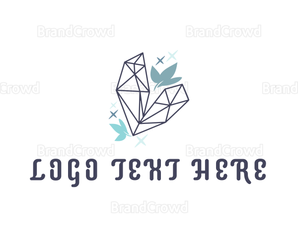 Sparkly Crystal Leaf Logo