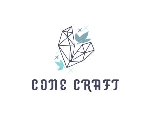 Sparkly Crystal Leaf logo design