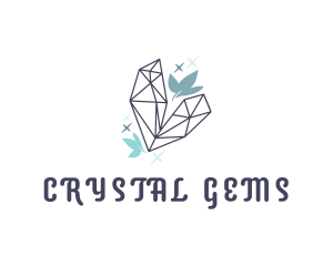 Sparkly Crystal Leaf logo design