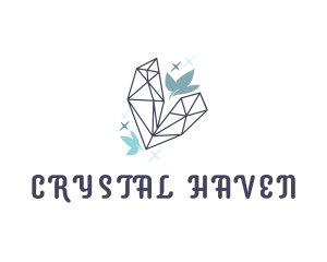 Sparkly Crystal Leaf logo design