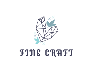 Sparkly Crystal Leaf logo design