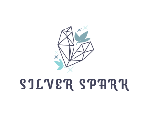 Sparkly Crystal Leaf logo design