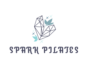 Sparkly Crystal Leaf logo design