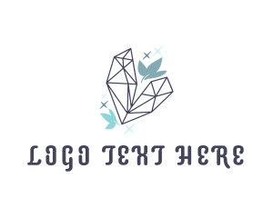 Jeweller - Sparkly Crystal Leaf logo design