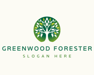 Tree Leaves Plant logo design