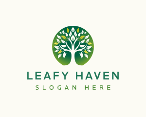 Tree Leaves Plant logo design