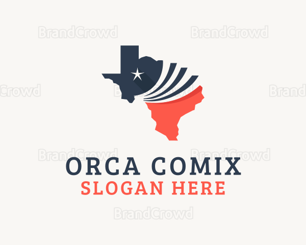 Vintage US Texas Map Logo