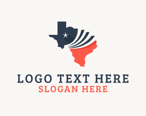 Texan - Vintage US Texas Map logo design