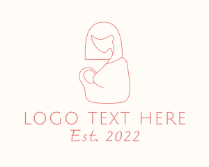 Childcare - Newborn Mom Breastfeeding logo design