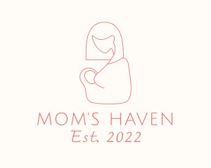 Mom - Newborn Mom Breastfeeding logo design