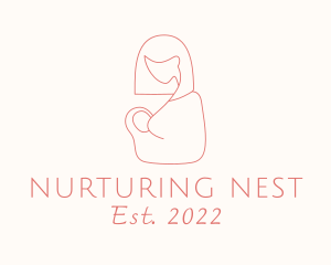 Newborn Mom Breastfeeding  logo design