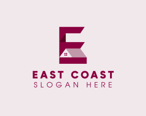 House Roof Property Letter E logo design