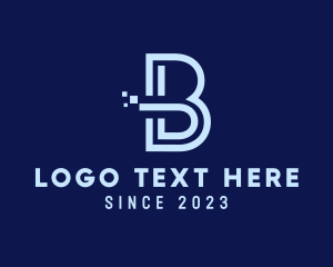 Data - Tech Stroke Letter B logo design