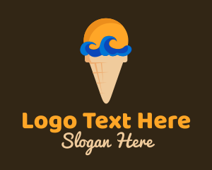 Gelato - Sea Wave Ice Cream logo design