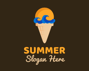 Sea Wave Ice Cream logo design