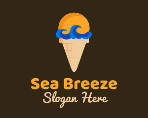 Sea Wave Ice Cream logo design