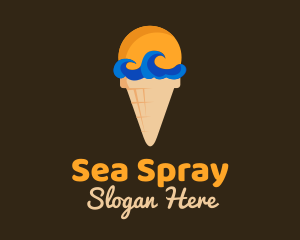 Sea Wave Ice Cream logo design